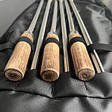 Набір шампурів Д9 з дерев'яною ручкою в чохлі (6 шт), фото 3