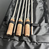 Набір шампурів Д9 з дерев'яною ручкою в чохлі (6 шт), фото 4