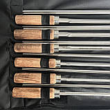 Набір шампурів Д9 + Д14 з дерев'яною ручкою в чохлі (12 шт), фото 3