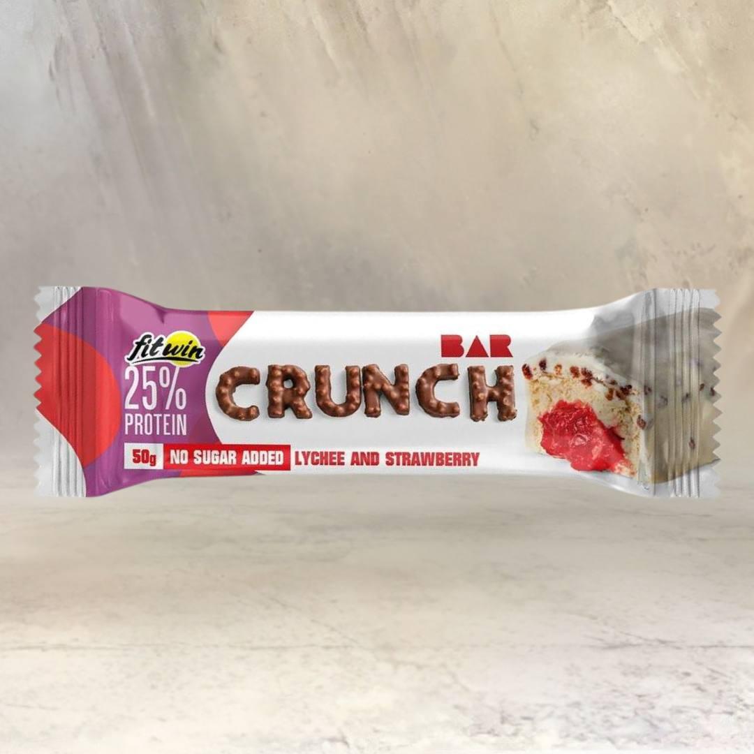 Протеїновий батончик без цукру "Лічі полуниця" Crunch Bar, FitWin 50 г
