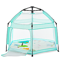 Намет-манеж ігровий дитячий (146-127-110см, стіни-сітки, килимок 136-114см) MR 1512 Dusty Green Зелений