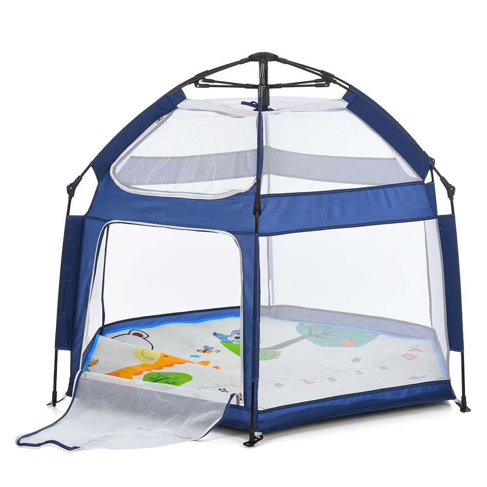Намет-манеж ігровий дитячий (146-127-110см, стіни-сітки, килимок 136-114см) MR 1512 Sapphire Blue Синій