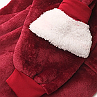 Толстовка плед із капюшоном і рукавами, унісекс, Huggle Hoodie, Бордовий/Оверсайз плед-халат, фото 4