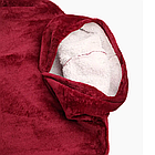 Толстовка плед із капюшоном і рукавами, унісекс, Huggle Hoodie, Бордовий/Оверсайз плед-халат, фото 6