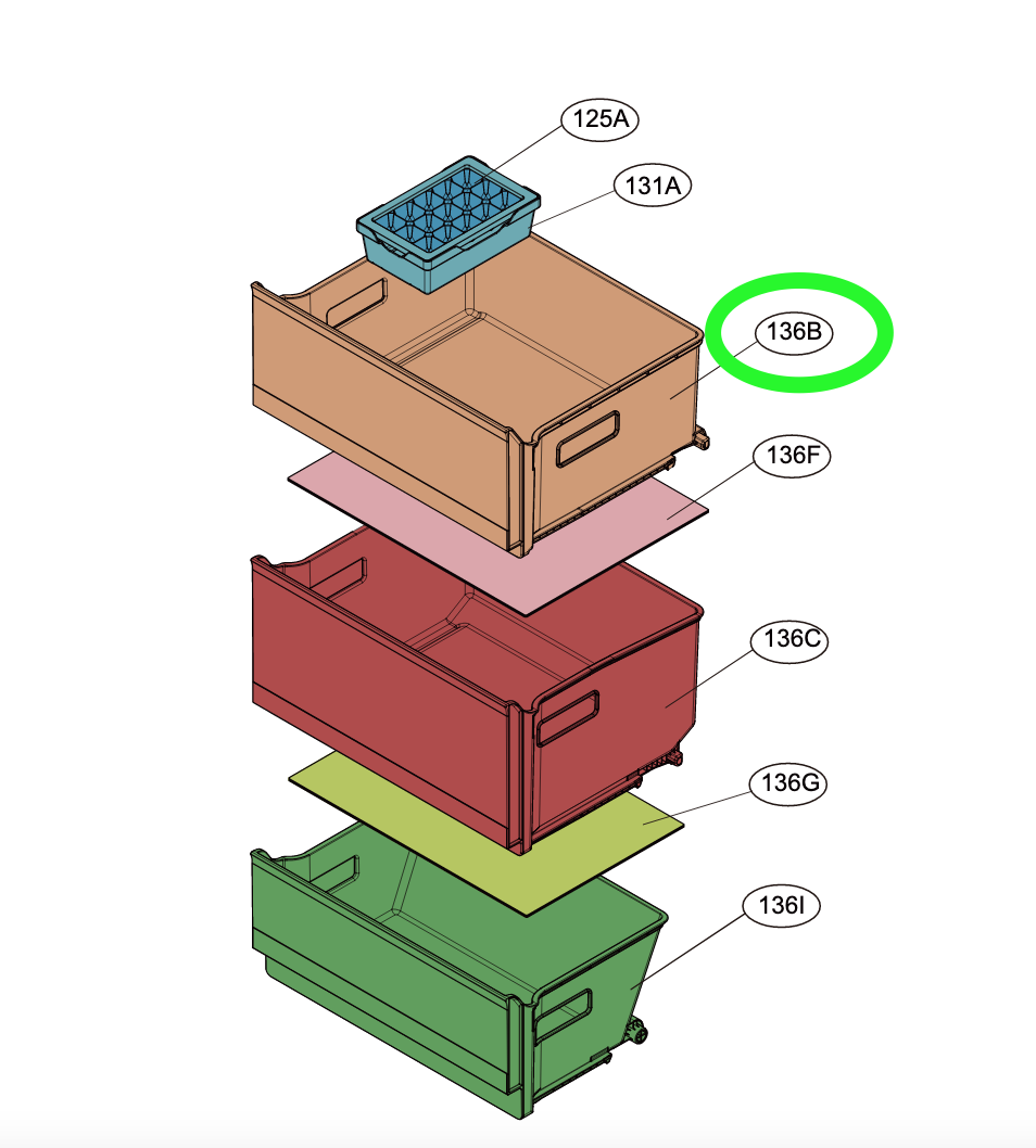 Ящик морозильної камери LG верхній для GC-B399 GC-B459 GC-B509, фото 1