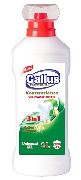 Гель для прання Gallus 3 в 1 Vollwaschmittel Универсальный 2 л 4251415301312