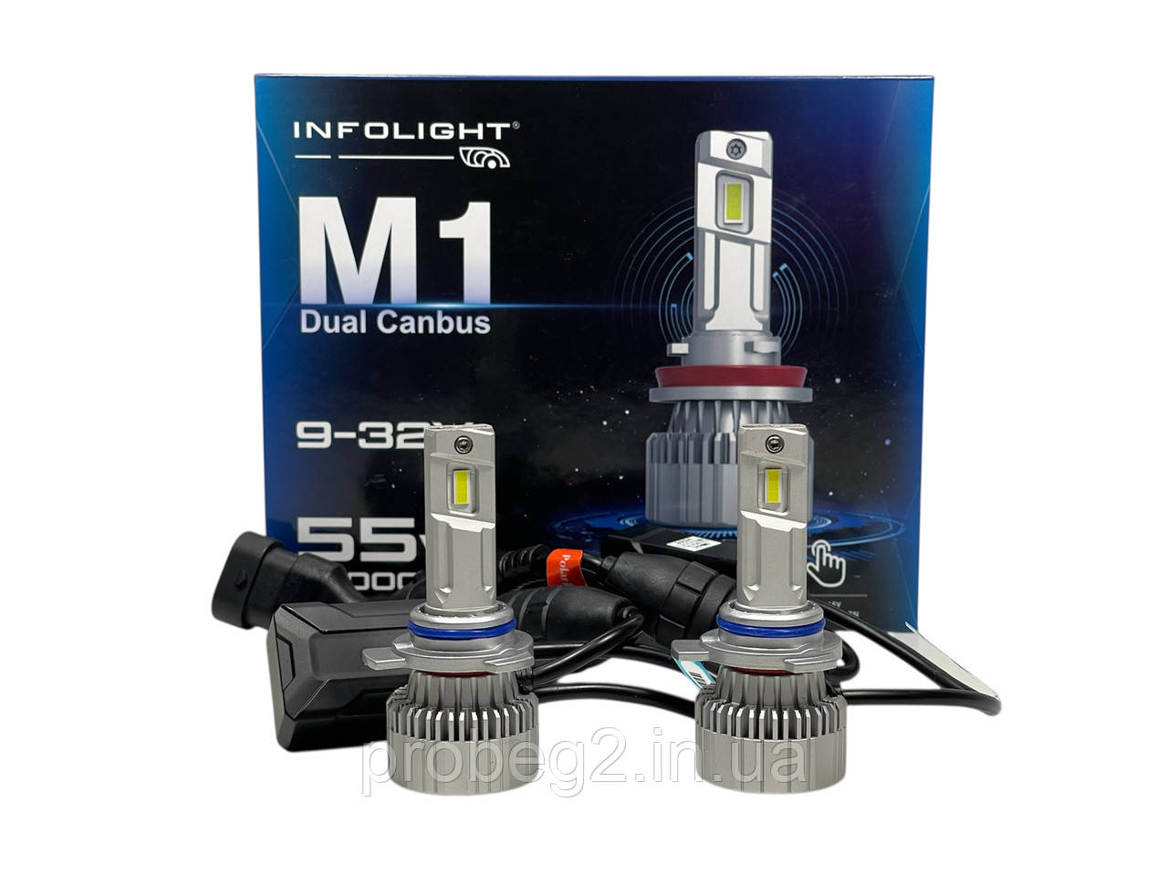 Світлодіодні led лампи Infolight M1 DUO HIR2 55 w 12200 lm 6000 к 12 v cunbus комплект