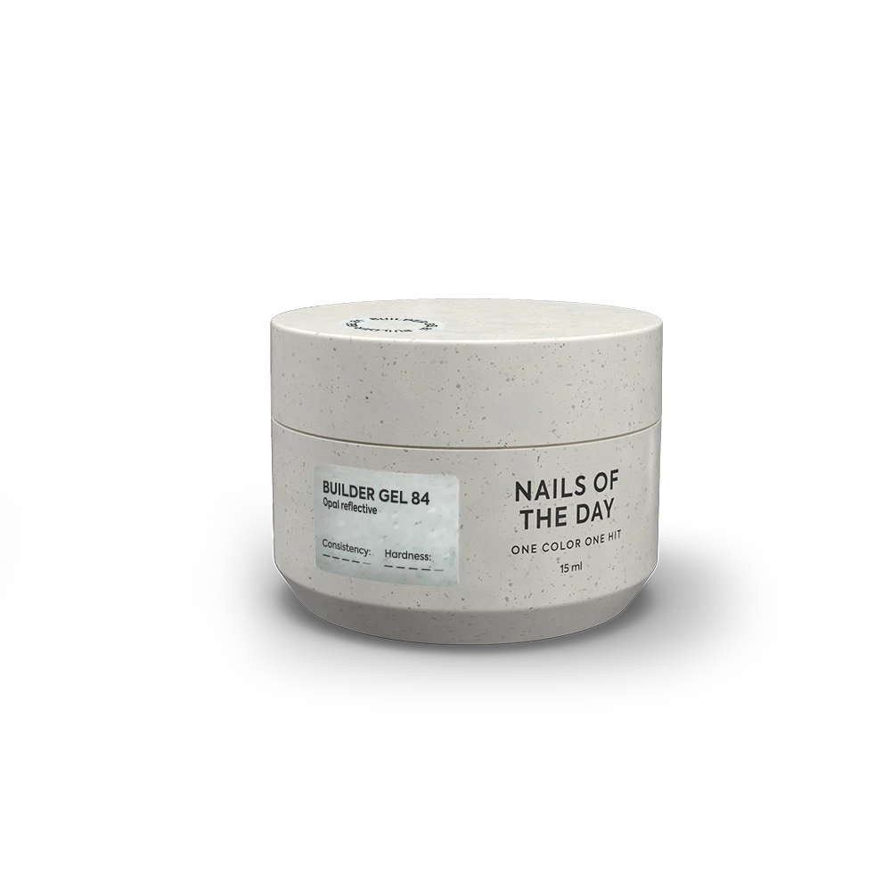 NAILSOFTHEDAY Builder gel 84 — молочний з опаловим блиском світловідбиваючий гель для нарощування, 15 мл, фото 1