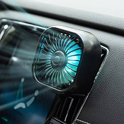 Автовентилятор F11 з RGB-підсвіткою на дефлектор від USB. Салонний автовентилятор USB