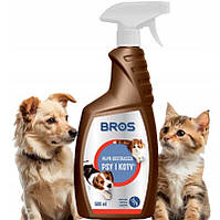 Відлякувач собак і котів Bros 500 мл, аерозольний рідкий спрей від мечіння хатніх тварин для дому та вулиці, 500 мл Польща