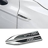 Емблема крила Audi 2шт 148×18мм чорні (метал), фото 3