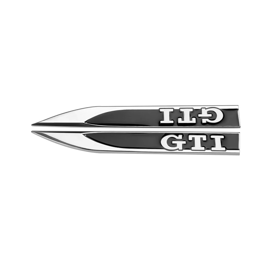 Емблема крила GTI для Volkswagen 2шт 148×18 мм чорні (метал), фото 1