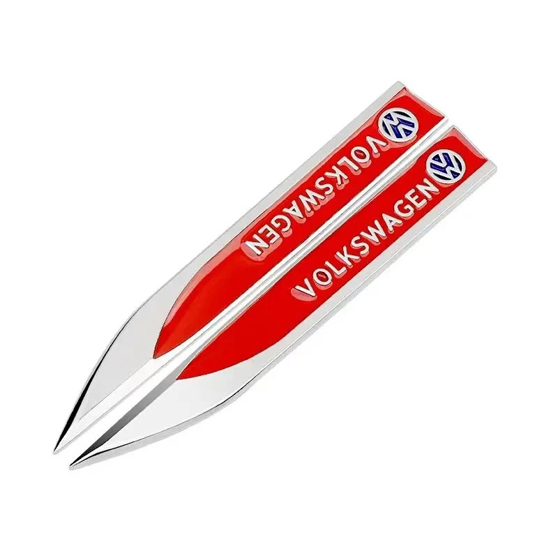 Емблема крила Volkswagen 2шт 148×18мм червоні (метал), фото 1