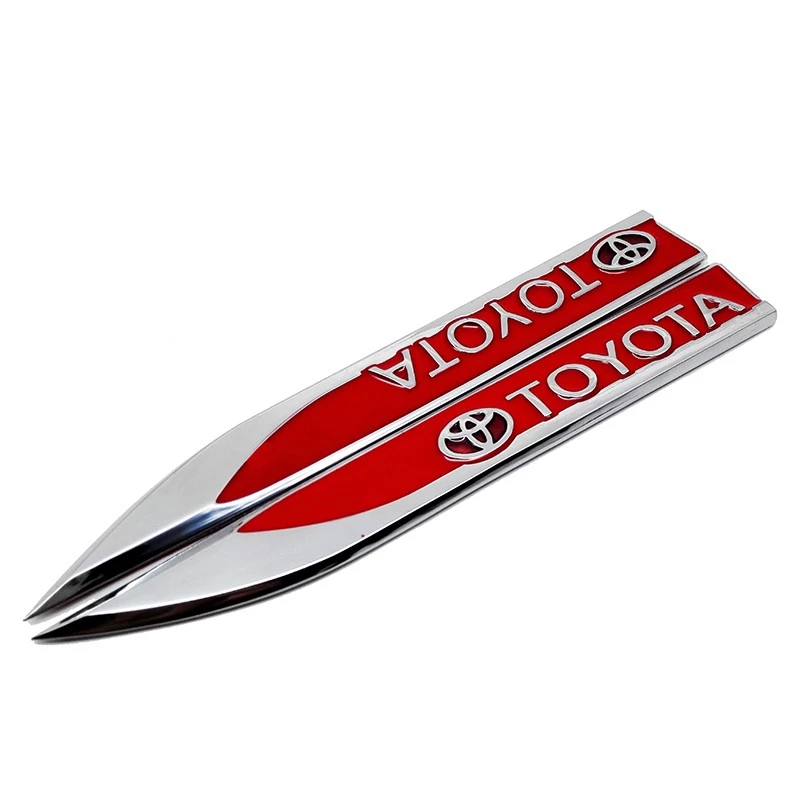 Емблема крила Toyota 2шт 148×18мм червоні (метал), фото 1