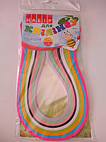 Набір папірів для квілінгу 9 кольорів Літо 420*3 мм Бумагія