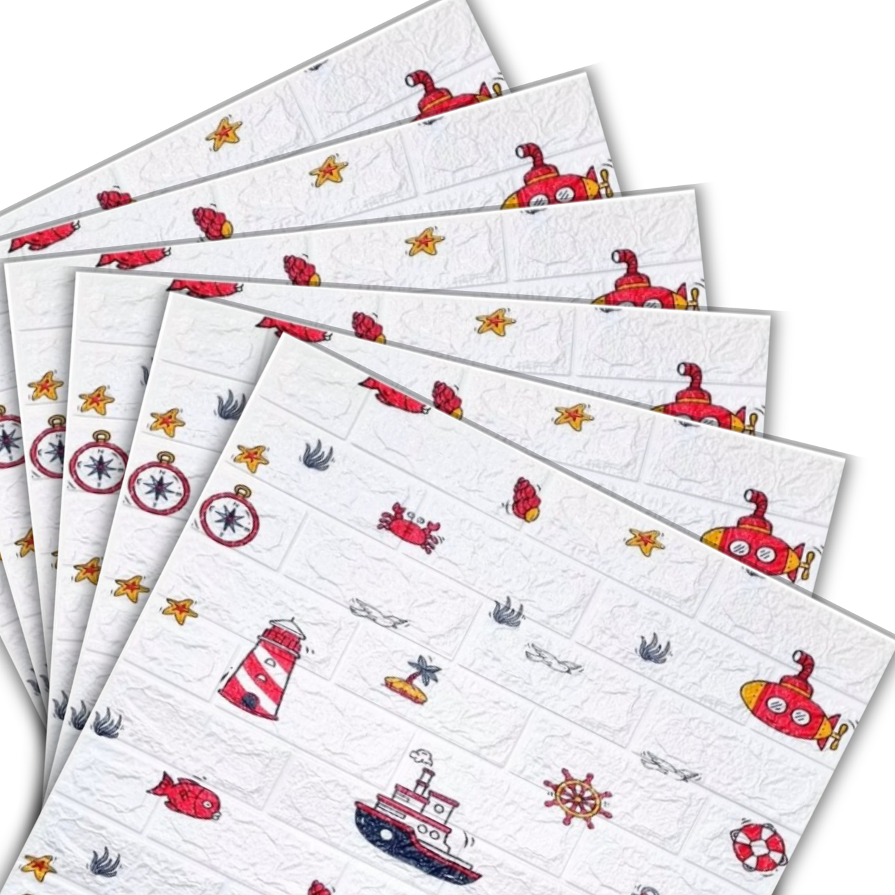 Самоклеюча Декоративна 3D панель під цеглу світ під водою дитячі 700x700x4мм (103) BV-000080, фото 1