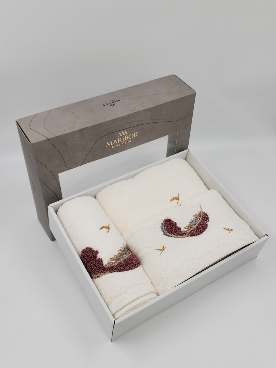 Подарунковий набір рушників Maribor 3 шт. Piuma Beyaz, фото 1