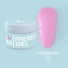 Гель LUNAMoon Premium Gel №22 "Чайна троянда" для зміцнення, вирівнювання та нарощування нігтів, 15 мл.
