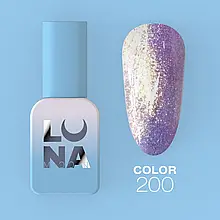 Гель лак з блискітками LunaMoon №200 "Фіолетовий з блискітками" для манікюру та педикюру (8 мл.)