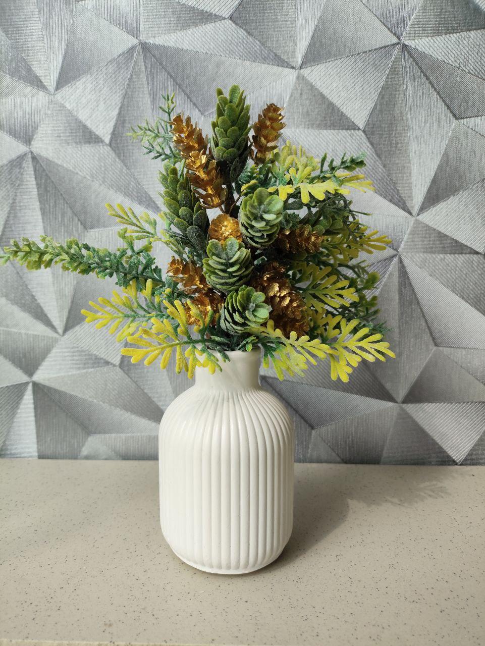 Біла гіпсова ваза ручна робота, фото 1