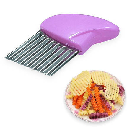 Ніж для фігурної нарізки сиру і овочів MagicKitchen з кольоровою ручкою бузковий, фото 1