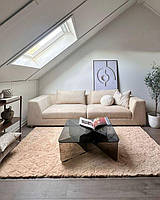 Килим із штучного хутра кролика 160 x 230 см бежевий THATTA