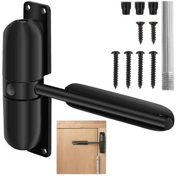 Доводчик дверний Malatec чорний для встановлення на двері до 60 кг з плавним безшумним закриванням