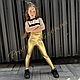 Комплект дитячий золотистий Disco Gold для занять спортом, гімнастикою і для спортивних виступів, фото 5