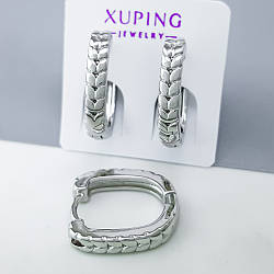 Сережки Колосок, без каміння, медичне золото Xuping, родій