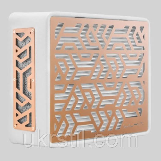 Витяжка для манікюру настільна Ulka Pemium з фільтром, колір білий (сітка рожеве золото), фото 1