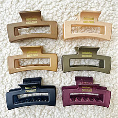 Крабі для волосся гуртом 8,5*4 см пластик 12 шт./пач. МАТОВІ