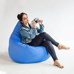 Крісло мішок блакитний Оксфорд велике, Кресло мешок голубой, Безкаркасне крісло груша блакитна, кресло груша голубая, пуфик мешок