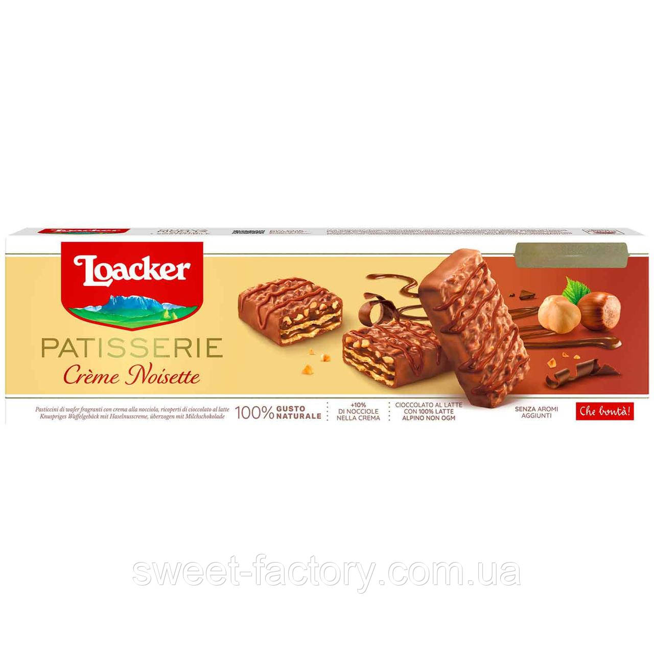 Вафлі Loacker Patisserie Creme Noisette 100g, фото 1