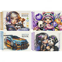 Від 5 шт. Блокнот скетчбук А6 "Fresh" 24ар. спіраль, чистий лист 100г/м2, 9848/-49/-50/51 купити дешево оптом в інтернет-магазині