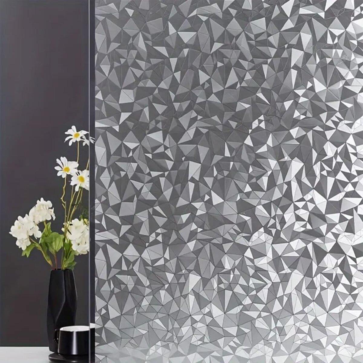 Плівка віконна 3м*60см сонцезахисна вітражна декоративна в рулоні геометричні фігури