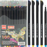 Набір кольорових ручок - лінерів для малювання 100шт Ellott  CL-GX004-100 купити дешево оптом в інтернет-магазині