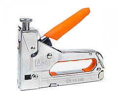 Степлер будівельний хромований металевий Polax 4-14 мм (24-006)