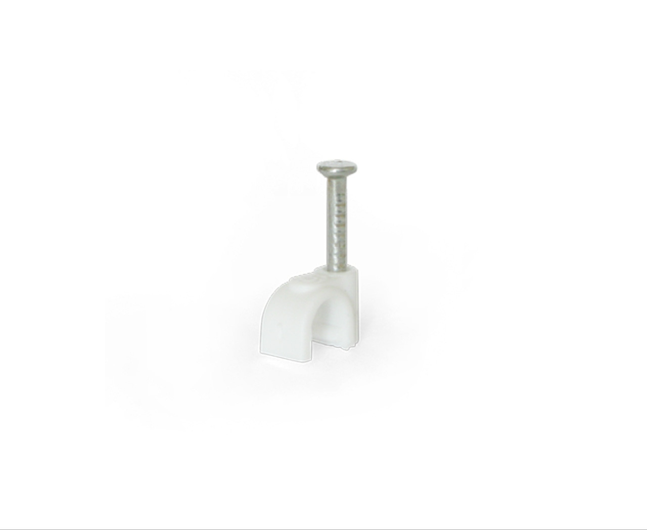 Скоба кабельна Polax кругла 5 мм з цвяхом, біла 100 шт. (37-119), фото 1