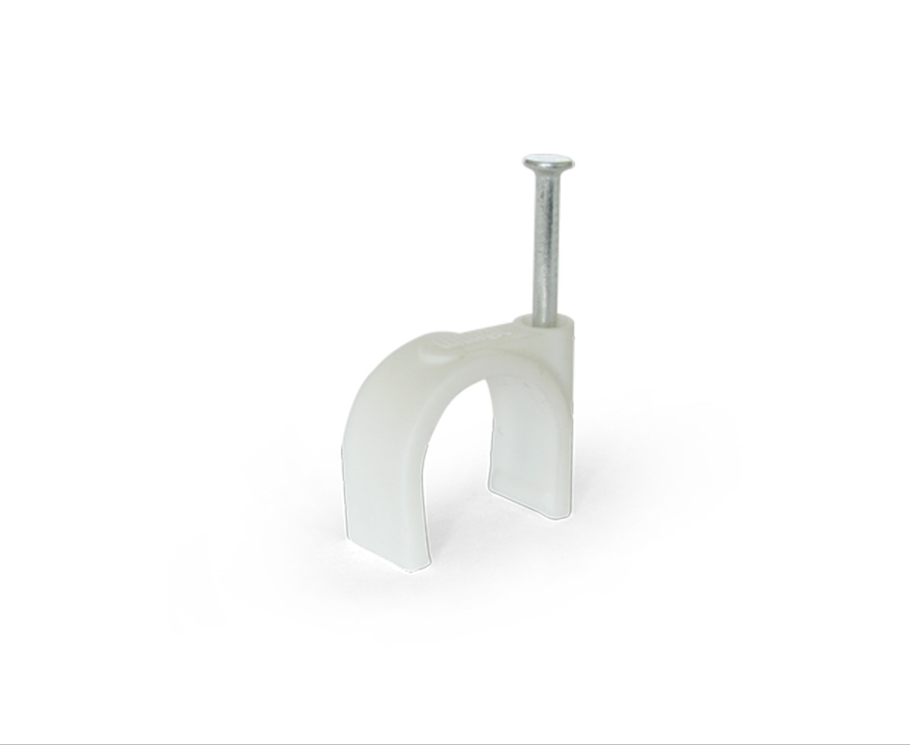 Скоба кабельна Polax кругла 20 мм з цвяхом, біла 50 шт. (37-126), фото 1