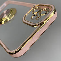 Чохол для iPhone 11 прозорий чохол з кільцем тримачем на телефон айфон 11 пудровий a01l, фото 4