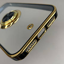 Чохол для iPhone 11 прозорий чохол з кільцем тримачем на телефон айфон 11 чорний a01l, фото 3