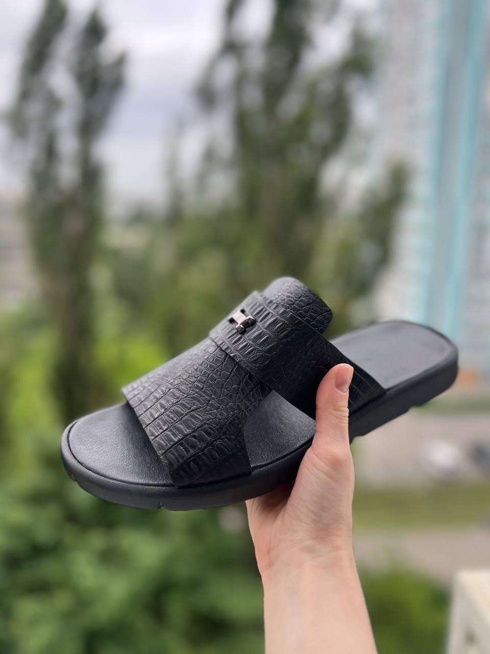 Чоловічі шкіряні шльопанці високої якості, фото 1
