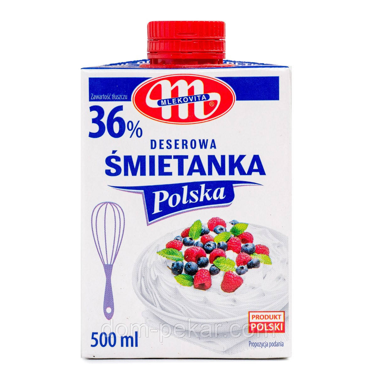 Вершки молочні MLEKOVITA 36% (Польща), 500 мл