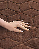 Килим із штучного хутра кролика 160 x 230 см колір коричневий THATTA