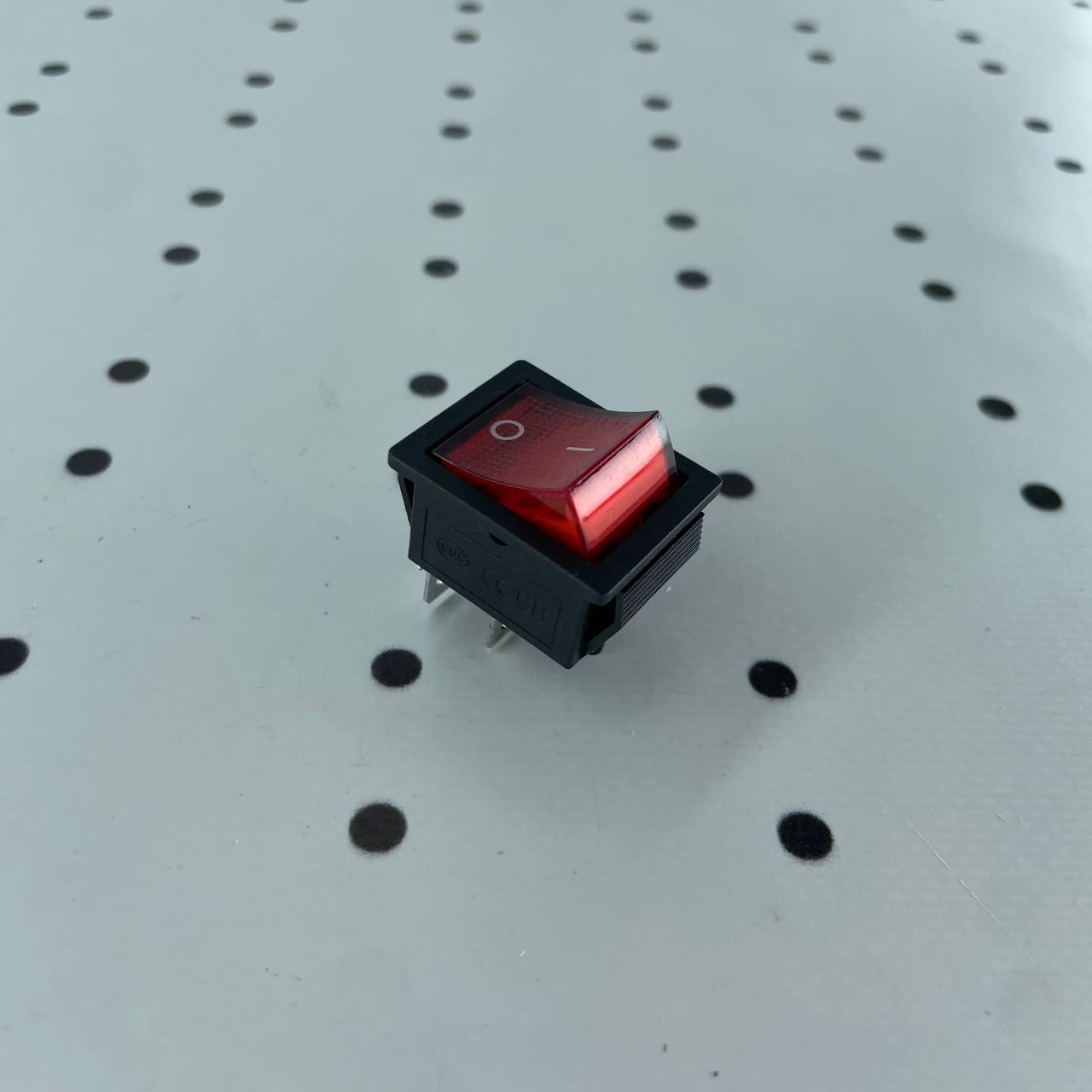 Перемикач клавішний червоний, ON-OFF, 25ммх31мм, 4 ніжки, 20A 125V AC; 16A 250V AC, фото 1