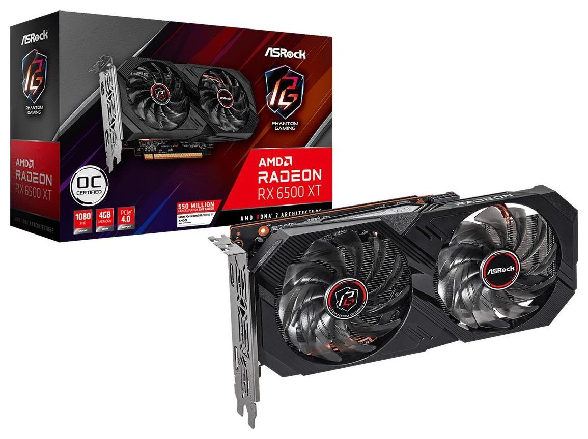 Відеокарта ASrock Radeon RX 6500 XT Phantom Gaming D 4GB , Гарантія, фото 1