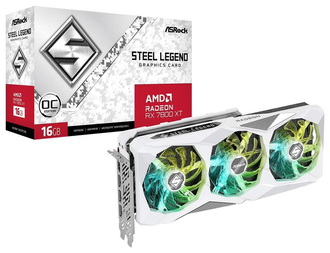Відеокарта ASrock Radeon RX 7800 XT Steel Legend OC 16GB , Гарантія, фото 1