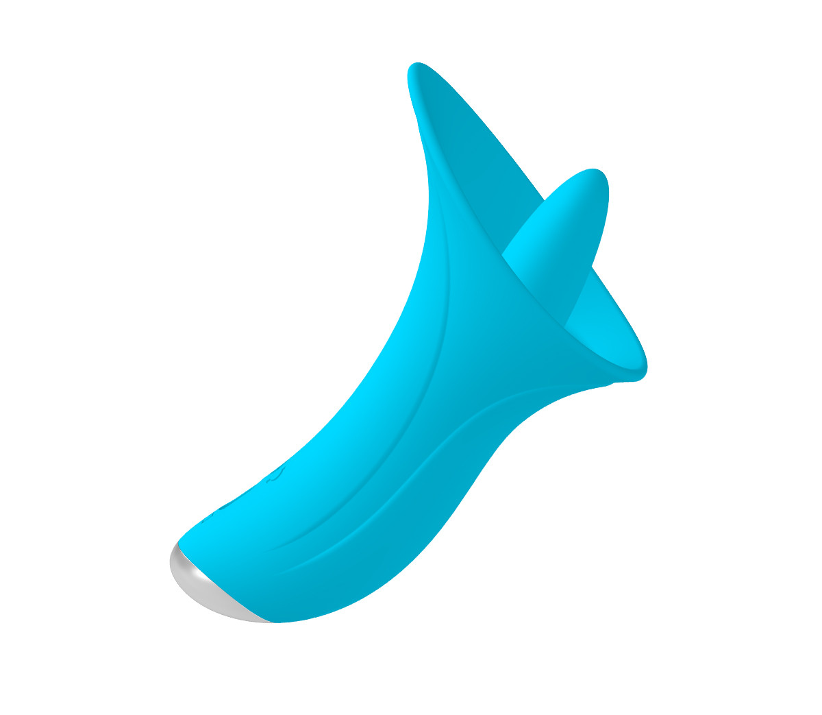 Голубий кліторальний стимулятор з функцією вібрації та язичка, фото 1