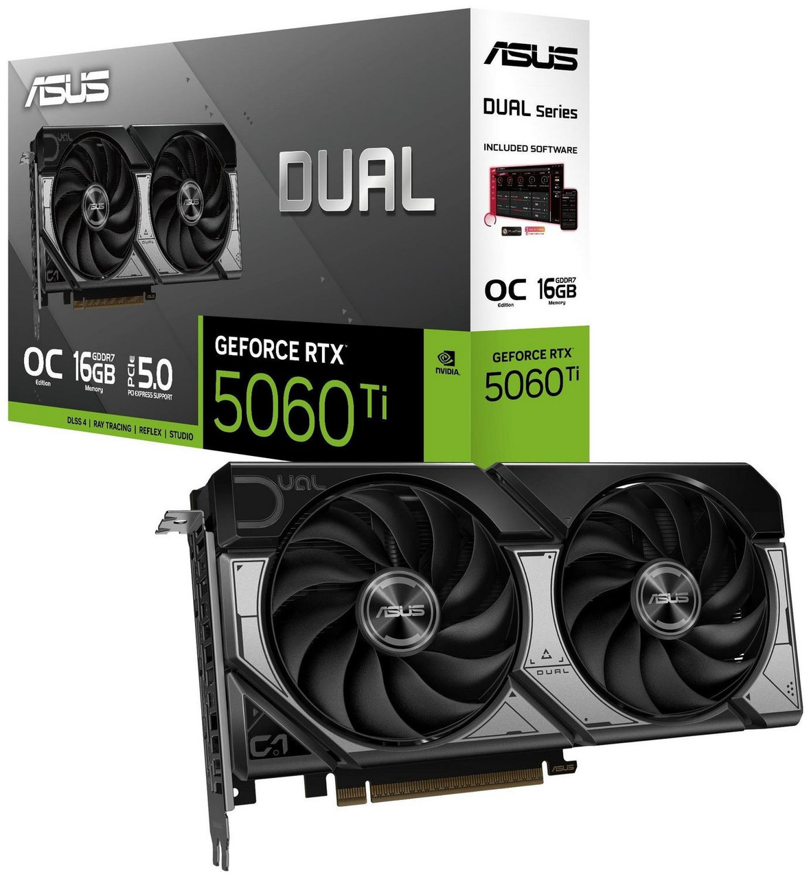 Відеокарта Asus GeForce RTX 5060 Ti Dual OC 16GB , Гарантія, фото 1