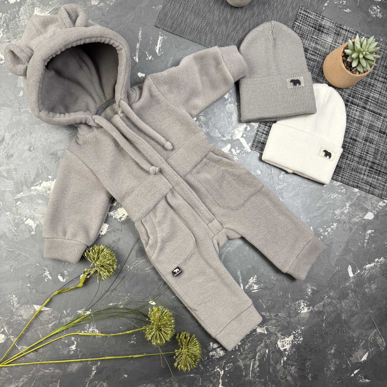 Ромпер Polar Fleece BEWARM Teddy Grey, фото 1
